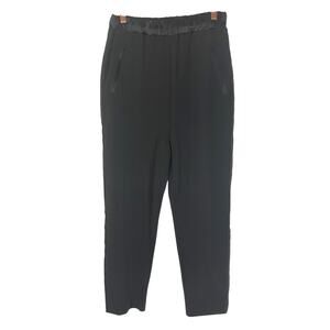 Izzue Collection Women's Black Tuxedo Style Elastic Waist Ankle Pants Size 34 EU